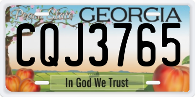 GA license plate CQJ3765