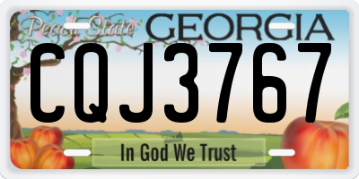GA license plate CQJ3767