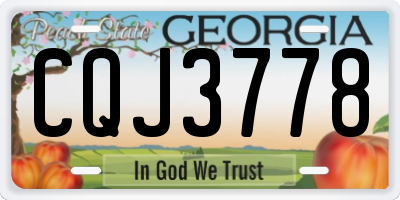 GA license plate CQJ3778