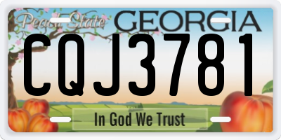 GA license plate CQJ3781