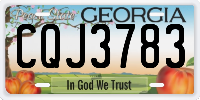 GA license plate CQJ3783