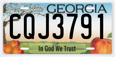 GA license plate CQJ3791