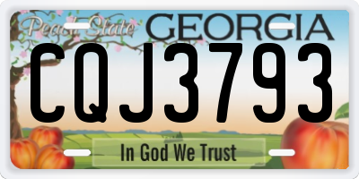 GA license plate CQJ3793