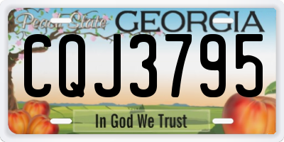 GA license plate CQJ3795