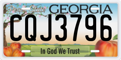 GA license plate CQJ3796