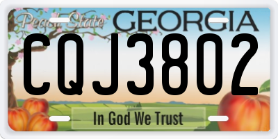 GA license plate CQJ3802