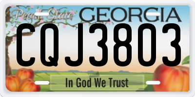 GA license plate CQJ3803