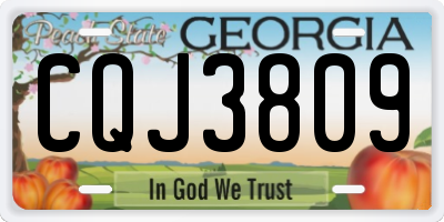 GA license plate CQJ3809