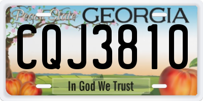 GA license plate CQJ3810