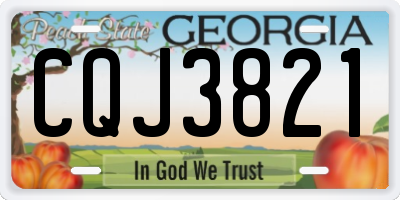 GA license plate CQJ3821