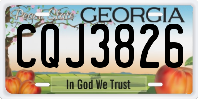 GA license plate CQJ3826