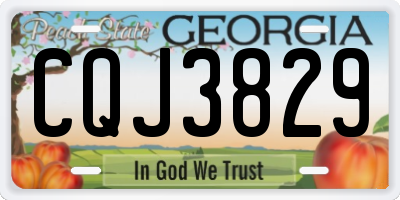 GA license plate CQJ3829