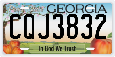 GA license plate CQJ3832