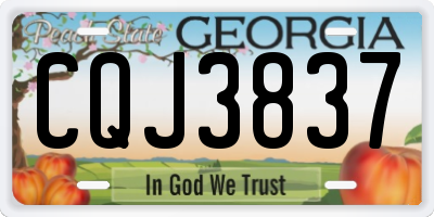 GA license plate CQJ3837