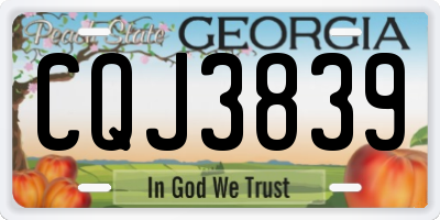 GA license plate CQJ3839