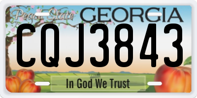 GA license plate CQJ3843