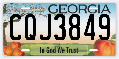 GA license plate CQJ3849