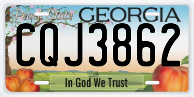 GA license plate CQJ3862