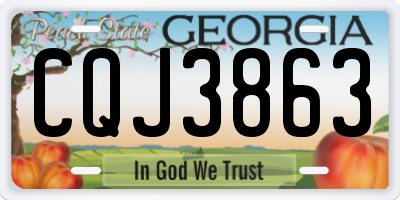 GA license plate CQJ3863