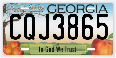 GA license plate CQJ3865