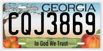 GA license plate CQJ3869