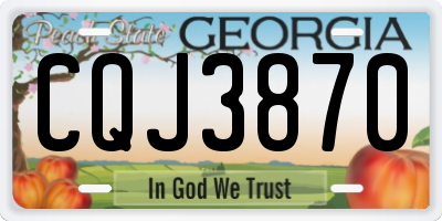 GA license plate CQJ3870