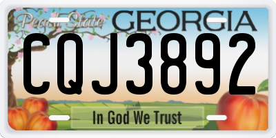 GA license plate CQJ3892