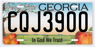 GA license plate CQJ3900