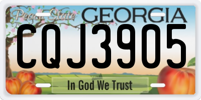 GA license plate CQJ3905