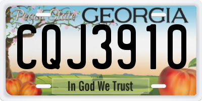 GA license plate CQJ3910