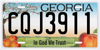 GA license plate CQJ3911