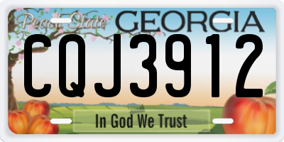 GA license plate CQJ3912