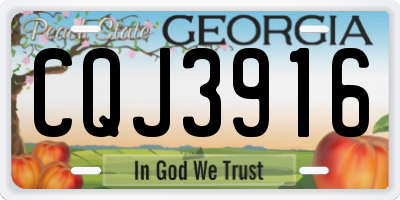 GA license plate CQJ3916