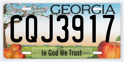 GA license plate CQJ3917