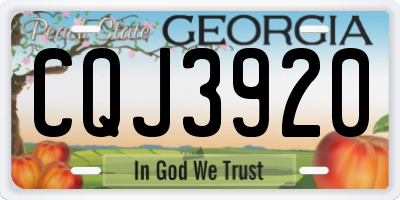 GA license plate CQJ3920