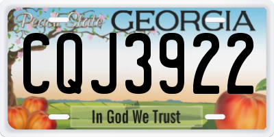 GA license plate CQJ3922