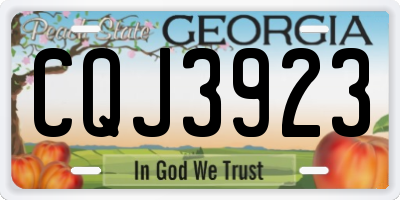 GA license plate CQJ3923