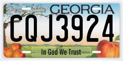 GA license plate CQJ3924