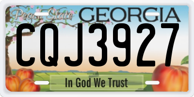 GA license plate CQJ3927