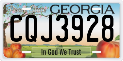 GA license plate CQJ3928