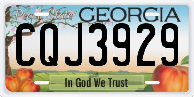 GA license plate CQJ3929