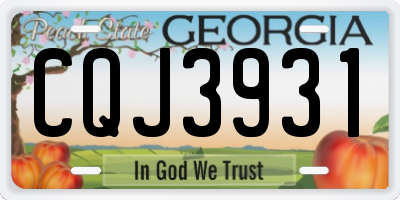 GA license plate CQJ3931