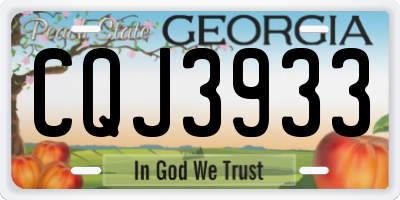 GA license plate CQJ3933
