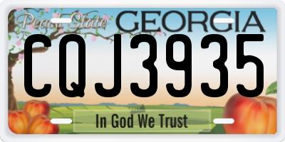 GA license plate CQJ3935