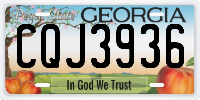 GA license plate CQJ3936
