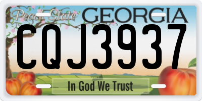 GA license plate CQJ3937