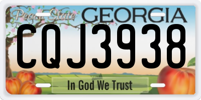 GA license plate CQJ3938