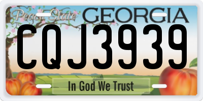 GA license plate CQJ3939