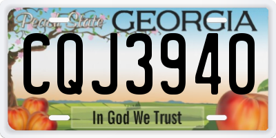 GA license plate CQJ3940