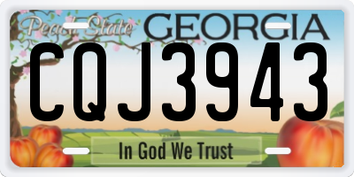 GA license plate CQJ3943